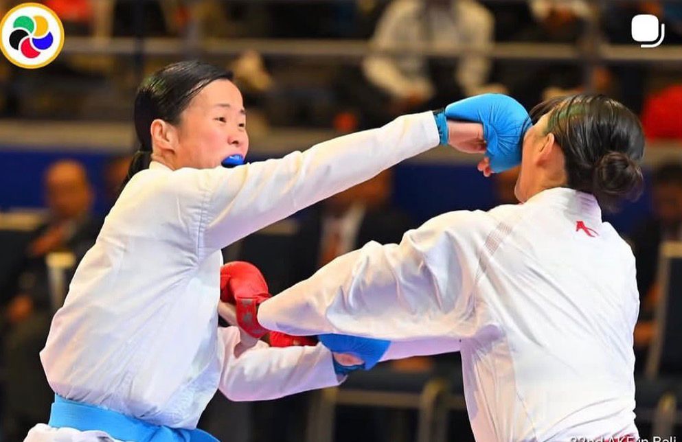 曾绮婷在比赛中。WKF图 曾绮婷在比赛中。WKF图