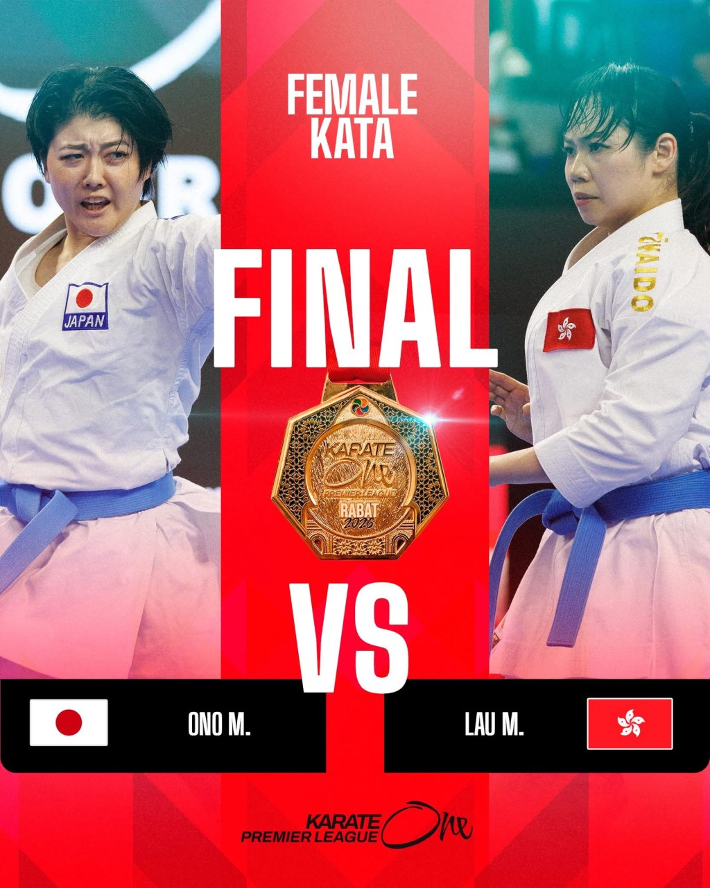 Grace周日在决赛再胜尾野真步夺冠。WKF FB图 Grace周日在决赛再胜尾野真步夺冠。WKF FB图