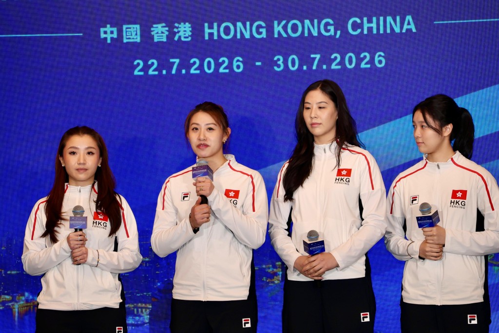 女重代表朱嘉望(左起)、佘缮妡、陈渭泠及吴海谛,是9月亚运代表,年仅16岁的吴海谛将首次参加亚运。徐嘉华摄 女重代表朱嘉望(左起)、佘缮妡、陈渭泠及吴海谛,是9月亚运代表,年仅16岁的吴海谛将首次参加亚运。徐嘉华摄