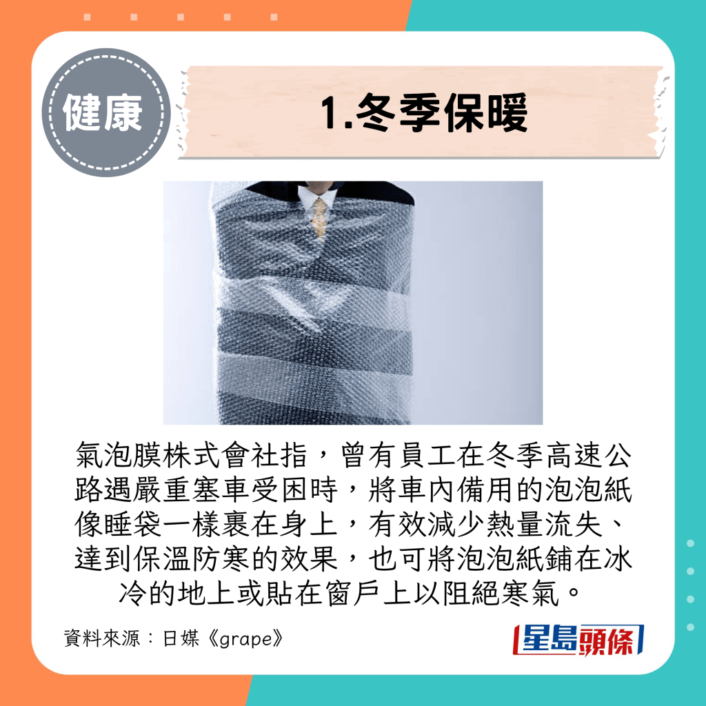 1. 冬季保暖 1. 冬季保暖
