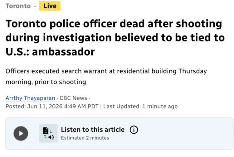 突发！多伦多公寓爆发激烈枪战，疯狂交火射伤嫌犯、警察被打死！居民吓惨楼里血迹斑斑！福特和邹至蕙哀悼！