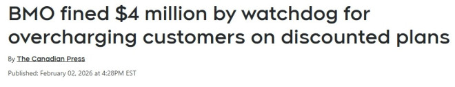 BMO被重罚400万！10万客户被多收费用，长达14年未发现