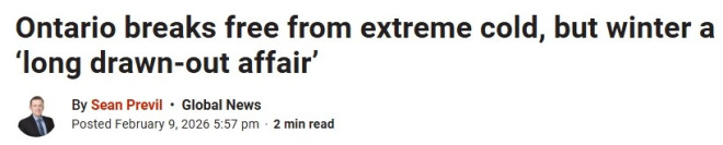 终于熬过去了！安省最冷寒潮结束，未来10天气温回到零度以上