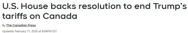 美众院投票反对对加拿大关税，特朗普再开炮