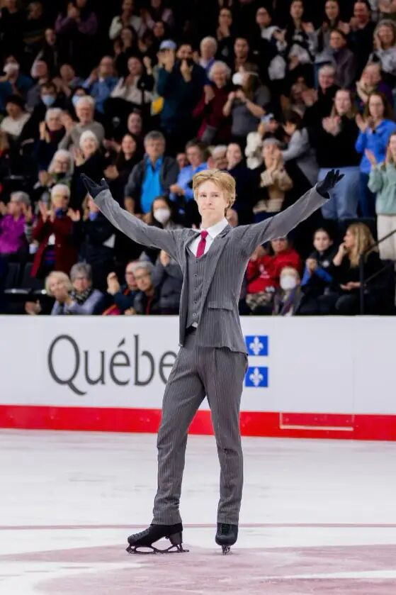 Skater Stephen Gogolev after his performance at the Canadian National Skating Championships.