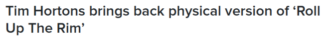 Tim Hortons卷边边抽奖活动下周回归: 奖品繁多, 大奖是它!
