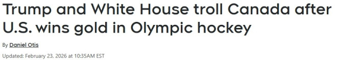 美国夺金后“嘲讽”加拿大，白宫发图、特朗普发AI视频引争议