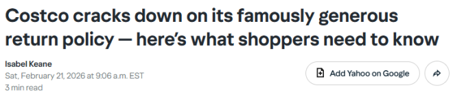 Costco招牌福利正在收紧! 10年老会员自曝遭盘问+严查