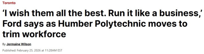 多伦多知名学院启动自愿离职补偿，最高45周工资+10%奖金