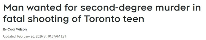 多伦多15岁少年无辜被枪杀，警方全国通缉20岁嫌犯