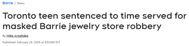 多伦多17岁少年劫匪认罪: 母亲去世, 遭叔叔虐待, 交错了朋友!