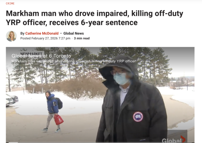 中国留学生开豪车酒驾逆行撞警官致其当场身亡  被判6年+遣返