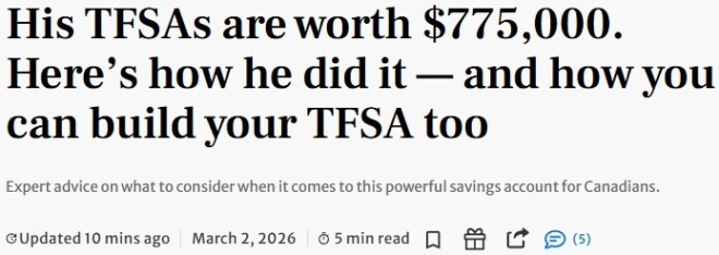 幸运！多伦多亚裔男子TFSA账户12年赚77万，买房首付一次付清！