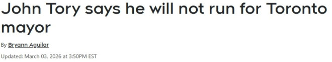 刚刚！庄德利宣布今秋不再参选多伦多市长