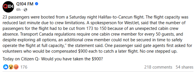 太离谱! 加拿大飞坎昆航班"随机赶人": 23名乘客被强制取消登机