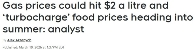 油价今夏料破2元！多伦多已涨到1.70+，食品价格也跟着飙