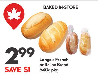 Longo's 法式 / 意式面包 640g(店内烘焙)