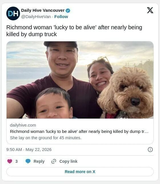 被车撞险些丧命 列治文华裔女子亲述生死时刻！
