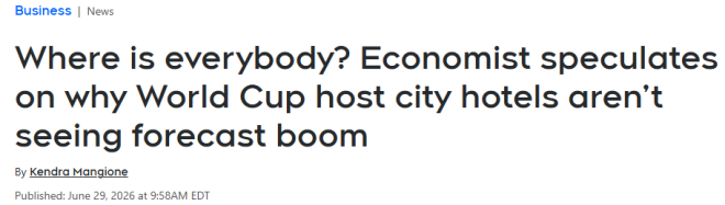 世界杯凉了? 多伦多和温哥华酒店入住率暴跌! 人都去哪儿了?
