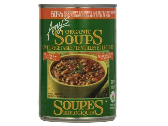 Amy's brand Organic Lentil Soup (Less Sodium)