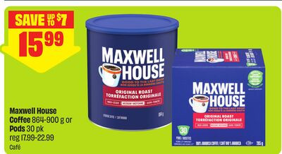 Maxwell House 咖啡 864-900 g or Pods 30 pk