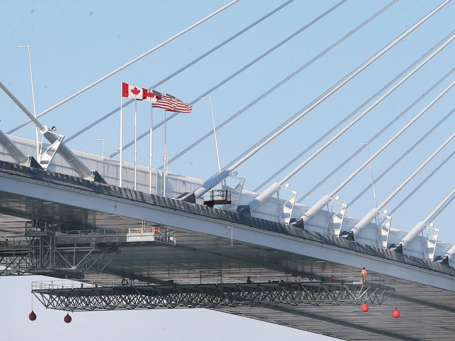 戈迪豪国际大桥 2026 年 2 月实景,摄于温莎。图:Dan Janisse / Windsor Star