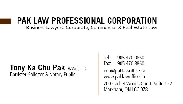 商业律师  -  白家柱 (PAK LAW OFFICE)