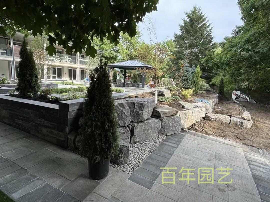 百年园艺★三年质保，铺砖草，deck，车道，室内外防水，围栏挡土墙，花坛景观照明
