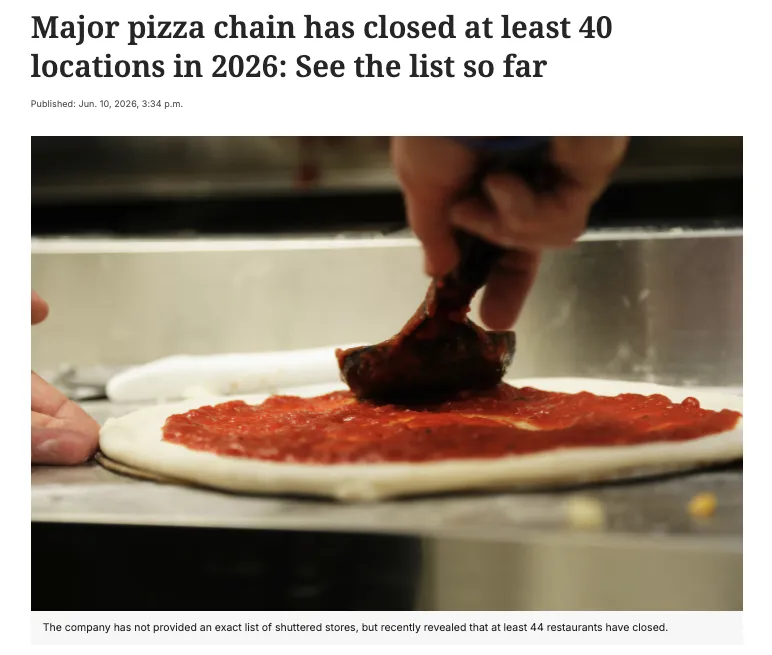 北美披萨巨头Papa Johns大批关店！