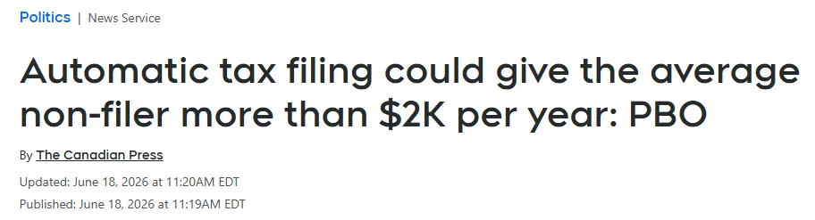 CRA自动报税, 每年给这群人发$2000+!