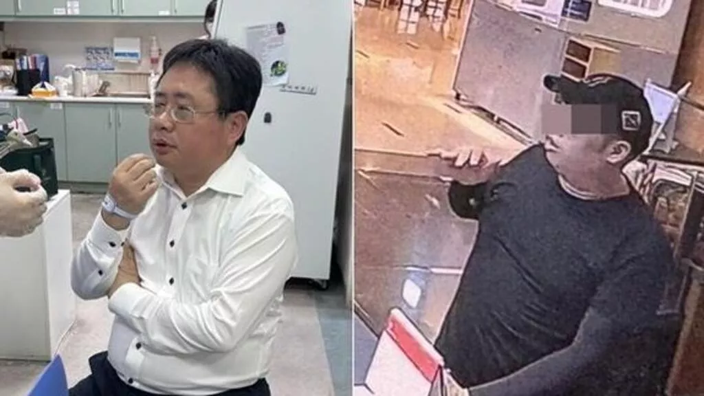 矢板明夫台中遭挥拳攻击 犯案黑衣男机场落网